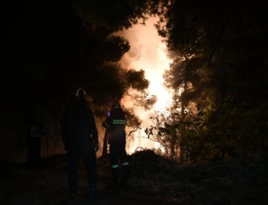 Ένας πυροσβέστης μεταφέρθηκε στο νοσοκομείο από τη φωτιά στην Εύβοια
